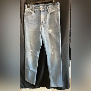 Old Navy Light Blue Slim Distressed Jeans for Women